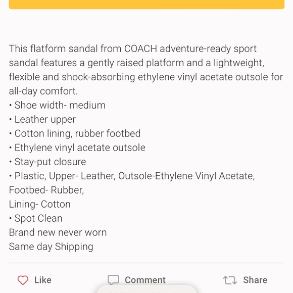 - New Coach Mens Eva Sport Sandals - Picture 3 of 7